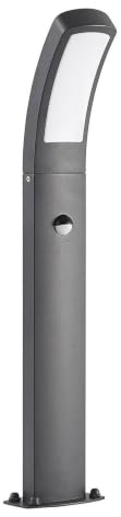 Lindby LED Außenleuchte Moshe mit Bewegungsmelder (spritzwassergeschützt (Modern) in Schwarz aus Aluminium (1 flammig,) - Wegeleuchte Pollerleuchte Wegelampe Sockelleuchte