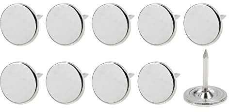 METALLIXITY 25Stk Polsternägel 11x13x1.2mm Eisen Druckstift Silberton | für Haus Küche Möbel
