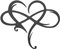 Wifehelper Infinity Heart Décoration Murale en Métal Art en Acier Inoxydable Love Heart Ornement Décoratif Amour éternel Tenture Murale Décoration Ornements D'intérieur pour Mariage, Fête (Noir)