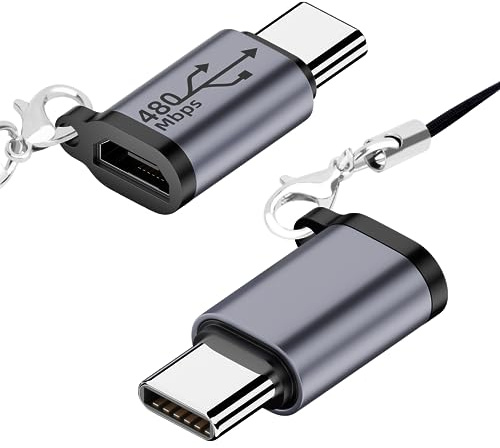 Seminer Micro USB auf USB-C Adapter (2er Pack), Typ-C Stecker auf Micro USB | Buchse Adapter, Unterstützt Datensynchronisation Kompatibel mit Samsung Galaxy S8/S8+, Google Pixel 3/2