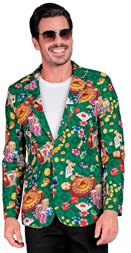 W WIDMANN Milano Party Fashion - Party Jackett Herren | Anzugjacke für 70er / 80er Jahre Kostüme, Festival, Karneval, Mottoparty
