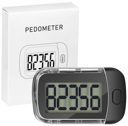 3D Pedometer for Walking, Large Digital LCD Display step counter, Accurate Pedometer with Clip and Lanyard, Outdoor Activities Fitness Tracker, Portable Step Counter for Men and Women