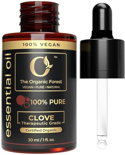 Aceite Esencial de Clavo Orgánico USDA - Aceite de Clavo Puro al 100% para Piel, Aromaterapia y Bienestar - Aceite Natural de Clavo para Difusor