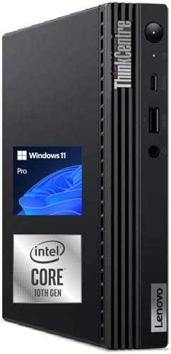Lenovo ThinkCentre Business Mini Desktop, processore Intel Core (fino a 4,3 GHz), 16 GB di RAM, 256 GB SSD, Porta di visualizzazione, HDMI, USB tipo-C, RJ-45, Wi-Fi 6, Windows 11 Pro, Nero
