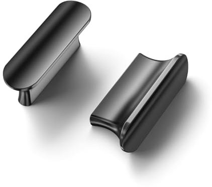 Cobbe 10 Stück Möbelknöpfe Schwarz 25mm Lochabstand, T-förmige Schrankgriffe Schwarz, Knöpfe für Küchenschränke, Möbelknöpfe Küchenknöpfe Knöpfe Küche Möbel Schwarz