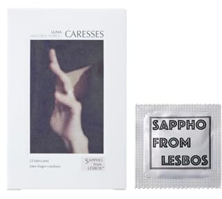 Finger Condom, Sappho from lesbos Ultra-Thin Natural Latex Lubricated Finger Condoms for Intimate Moments Lesbian Couple Women, 12 Count, Natural Vetiver Scented, 300mg Lubricant, Skin-Friendly