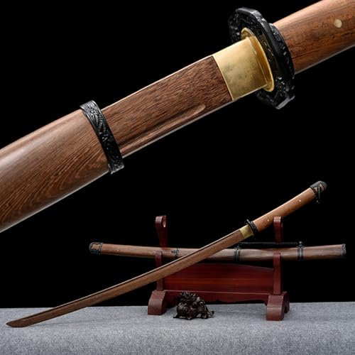 103cm großes Trainingsschwert natürlichem Palisander + solide Schwertscheide,handgefertigtes Katana Holz,japanisches Holzschwert,Bokken für Cosplay,Iaido-Requisite,Sammeln,Anime,Ausstellen,Weihnachten