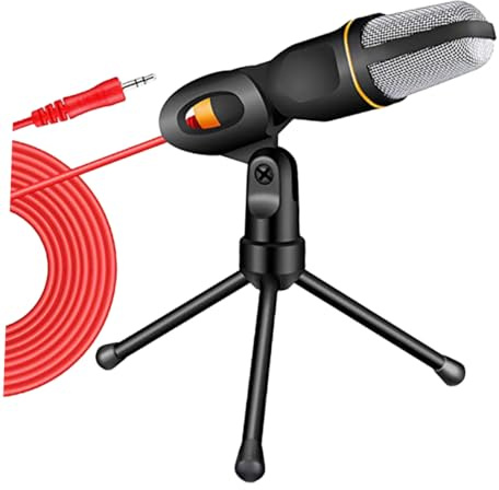 Hoement Stativmikrofon mit Mikrofonständer für Pc, Verstellbar, Schwarz | Metall und Kunststoff, Freihändige Nutzung, Winkel Anpassbar, für Live Show und Selfie, Praktisches Design