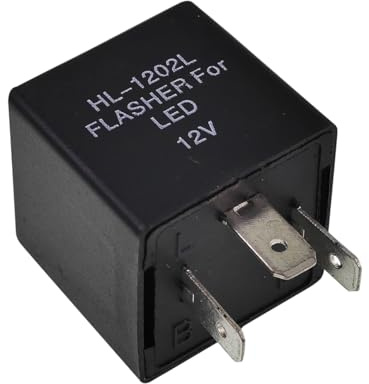 LED Blinkerralais 12V 3 polig Universal, kompatibel mit Roller, Moped, Quad | Lastunabhängiger Blinkgeber für LED Blinker, 12 V, 3 Kontakte, Plug & Play, 0,02-20 A, schwarz; kompatibel mit Motorrad, Auto