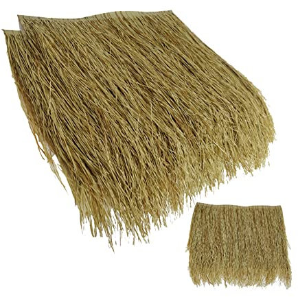 Lot de 30 dalles de gazon artificiel ignifuges 47 x 50 cm Toit chaud en plastique pour parcs Tiki Bar Jardin Patio Fermes