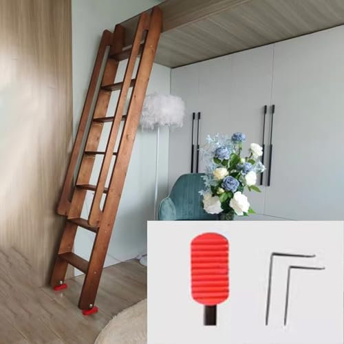 Escalera Escamoteable Escalera Escape Madera Maciza Pasamanos Dobles y Pies Antideslizantes, Escaleras para Subir al Desván para Sótanos de Almacenes, Escaleras de Emergencia Contra Incendios Multiuso