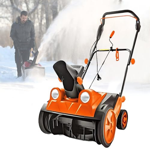 Pala da Neve elettrica da 2400 W, spazzaneve Elettrico, spazzaneve a Spinta Manuale, Distanza di Lancio di 8 m, Pala da Neve con Regolazione telescopica, Larghezza di Pulizia di 46 cm, attre