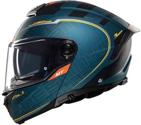 MT Helmet Modular Modell Atom 2 Destiny Farbe Schwarz und Orange matt (L 59/60)