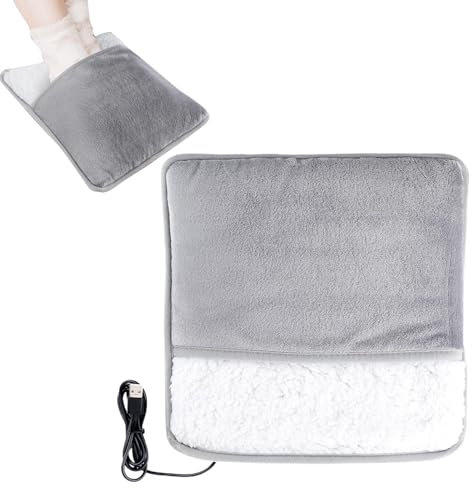 WJnflQN Scaldapiedi elettrico riscaldato, cuscinetto riscaldante per piedi | Riscaldatore riscaldante per piedi USB - Cuscino scaldapiedi elettrico lavabile per Natale, compleanno, giorno del