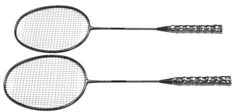 Badminton -Schläger Set, 2 Spieler Leichtes Carbon -Aluminium EIN Stück Badminton -Schläger mit Tragetasche, D Design