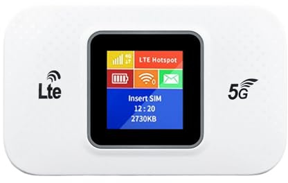 Flylin 4G LTE Mobile Hotspot, 300Mbps Portable Router | Wireless WiFi Hotspot with LCD Display SIM Slot for Europe Home Business