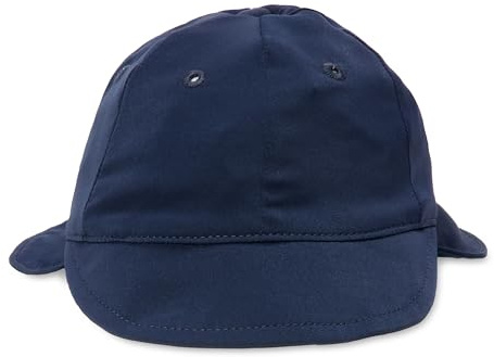Amazon Essentials Unisex Babies' Adjustable Swim Sun Hat with Neck Flap UPF 50, Navy, Medium ( 12-24 Months )