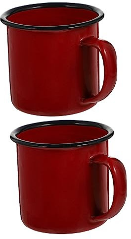 PAMINGONO 2 pezzi Tazze Smalto Retro da Riutilizzabili Tazze da Te per Uso e Latte Vintage per Ufficio