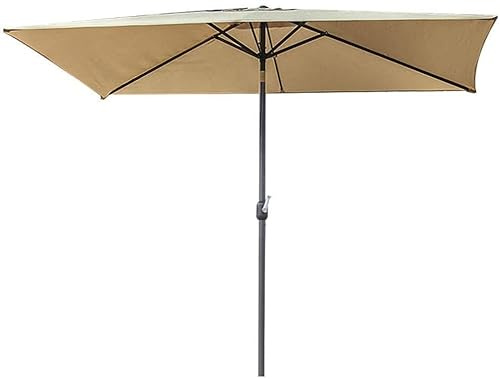 Parasol 200x300cm/6.5ftx10ft Rectangle Garden With Crank And Tilt Function, Sunshade, UV50+, Sun Protection,Patio/Beach/Balcony/Pool Umbrella Sun Shade