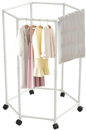 Secador de ropa | Secador Hexagonal con soporte de almacenamiento para ropa, ahorro de espacio, organización de perchas y almacenamiento para dormitorio y dormitorio, balcón exterior, cubierta, ropa