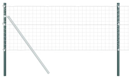 vidaXL Stängselstolpe 12 pcs Grön 90 cm Pulverlackerad stål, Utomhusbarriär stolpe, trädgårdsstängsel för säker gårdsperimeter, hållbar avdelare och landskap