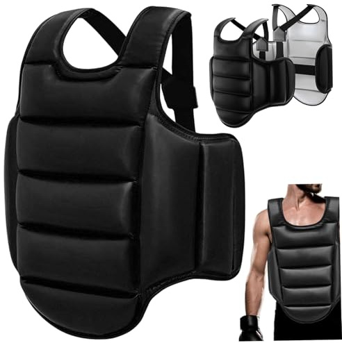 Garde du Corps, Protecteur de carrosserie, Protecteur de Poitrine réversible, équipement Combat Taekwondo réglable, équipement Formation Boxe éponge en et Blanc