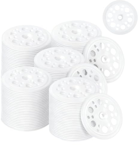 500 discos aislantes de 46 mm, arandelas de plástico, para fijación y apoyo, placas aislantes de techo (blanco)