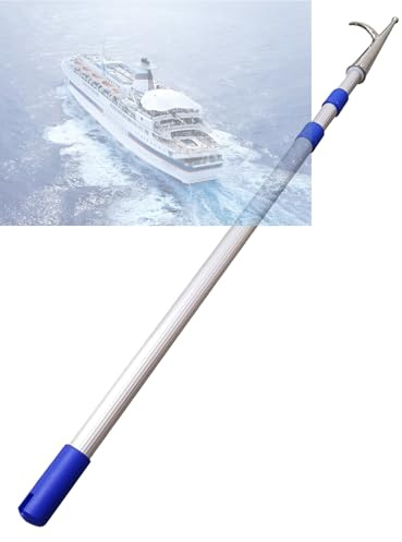 Generisch Bootshaken, ausziehbare, robuste Aluminiumstange in Marinequalität mit Edelstahlhaken for sicheren Anlegen, for Rettungs- und Schleppseile(3.1-6.6ft)