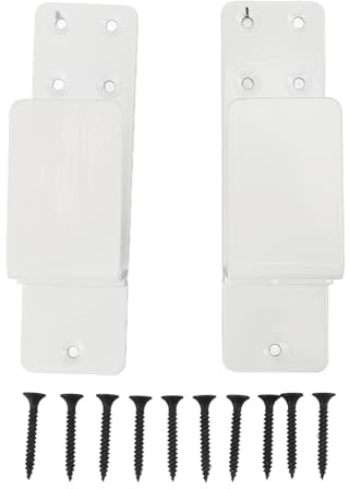 Respicefinem Supports de Porte 2PCS Support de Barre Ouverte en Acier au Carbone pour Planches 2x4 Installation Facile Support en U pour Grange de Garage et sécurité à Domicile (Blanche)