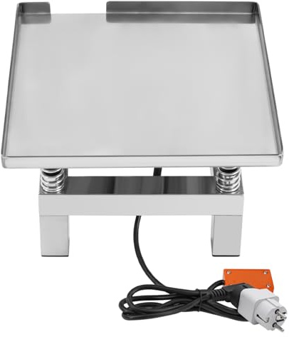ROGONPDK Tavolo vibrante per calcestruzzo da 50 W, tavolo vibrante in calcestruzzo, piattaforma vibrante, tavolo da lavoro 35 x 35 cm, piccolo vibratore per calcestruzzo, mini piattaforma vibrante
