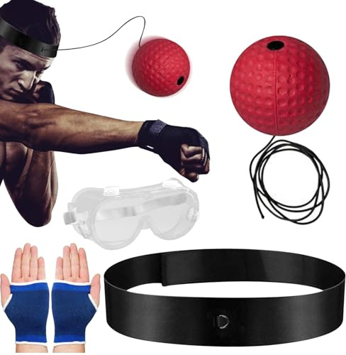Set Di Fascia Per Palla Riflessa - Palla Da Colpo Di Allenamento Di Velocità Portatile Da 1,5 Pollici Allenatore Di Fitness Boxe A Reazione Elastica | Attrezzature Di Risposta Per Principianti Profe