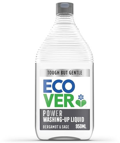 Ecover Power Washing Up Liquid, Bergamot & Sage Scent, 950ml