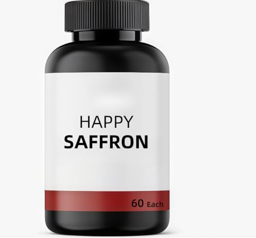 Happy Saffron, extracto 100% de azafrán, gestión emocional, apoyo energético, artículos esenciales adecuados para la vida moderna y acelerada, hombres y mujeres universales;
