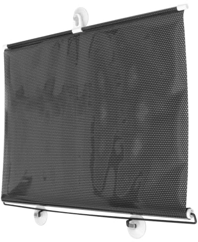 Healifty Verdunkelungsrollo mit Saugnapf, 124 X 51 cm, Bohrfreie, Temporäre Fensterabdeckung, Abnehmbares, Tragbares Schwarzes Netzrollo für Kinderzimmer, Büro Und Reisen