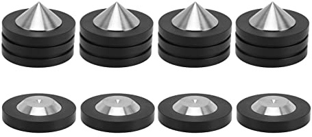XinrZythrop 4Pcs Speaker Spike Isolation Feet Pads, HiFi Turntable Isolation Feet for Amplifiers CD DVD Players Recorders, Stainless Steel and POM Vibration Damping Feet with Spikes