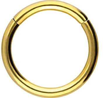 PIERCINGLINE Chirurgenstahl Segmentring Clicker | Piercing Ring Septum Helix Tragus | Farb & Größenauswahl, Goldfarben