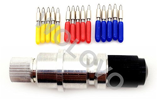 15 piezas 30/45/60 grados Cortador de Láminas de Vinilo para Plóter + Cubierta de Soporte de Cuchillas Graphtec CB15U CB15.