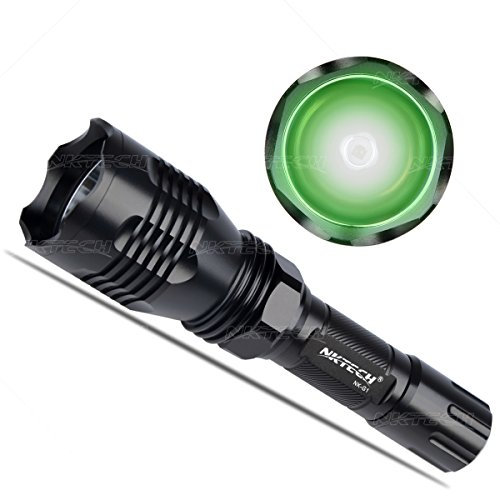 NKTECH NK-G1 Tactical Q5 LED 18650 linterna 250 yardas largo alcance caza camping al aire libre linterna cabeza lámpara luz verde