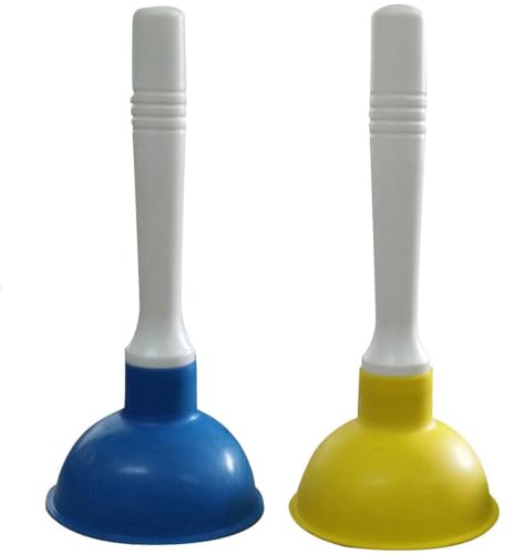 Condello Casa Pömpel Saugglocke Abfluss Kolben Büster WC Stößel Rohrreiniger Abflussreiniger Ausgussreiniger Pümpel Sauger Stampfer Bagger Reiniger für Bad Küche Waschbecken Dusche Toilette, Blau+Gelb