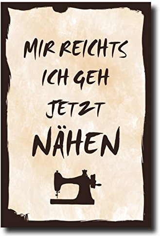 Homeyourself Holzschild Dekoschild Mir reichts ich GEH jetzt nähen mit Spruch 20x30cm Shabby Chic Vintage Wandschild Türschild Holzbild Holztafel Bild