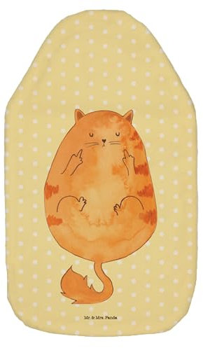Mr. & Mrs. Panda Wärmflasche Katze Mittelfinger - Geschenk, Kater, Tiger, Cats, Wärmekissen, Katzenliebhaber, Mietze, Katzenprodukte,