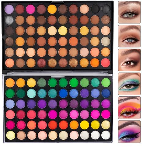 LaRoc Fusions 120 Colours Eyeshadow Palette Makeup Set | Pigmented Shimmer Matte, Glitter and Metallic Eyeshadow Set Makeup Palette | Nude Shades Eye Shadow Set