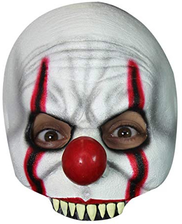 Maskworld Horror-Clown Halbmaske für Kinder aus Latex - für Halloween, Karneval, Horror- und Motto-Party