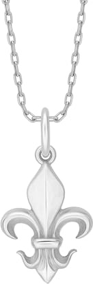 TALISMAN JEWELLERY Pendentif Fleur de LYS en Argent 925 Fleur de lys (Lyrio) dans l'haldique française - Chaîne cadeau incluse -
