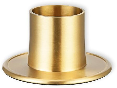FRITZ COX Kerzenständer Gold aus Messing 'Memento' für 4 cm Kerzen | edeles Design | Kerzeständer in Gold für Ihre Tischdeko | ideal für Kommunionkerzen und Taufkerzen