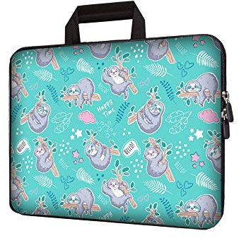 15 inch Neoprene Laptop Carrying Bag Chromebook Case Notebook Ultrabook Bag Tablet Travel Cover with Handle Zipper Carrying Sleeve Case Bag Fits 14 15 15.4 inch Netbook/Laptop (Sloth)