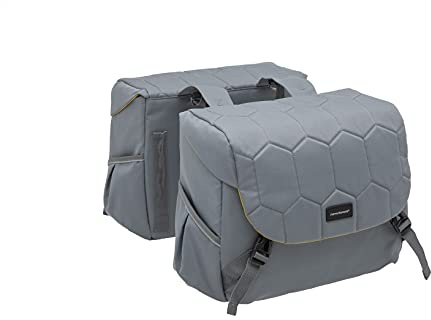 New Looxs Mondi Joy dubbel ficka, kviltad grå, 38 liter