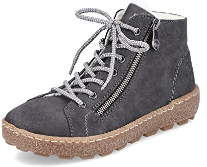 Rieker Damen Low-Top Sneaker N1020, Frauen Halbschuhe,lose Einlage,Strassenschuhe,Sportschuhe,Freizeitschuhe,Turnschuhe,grau (45),42 EU / 8 UK