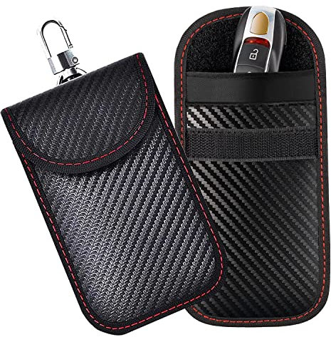 2 Stück Keyless Go Schutz, Car Key Signal Blocking Pouch, RFID Funkschlüssel Abschirmung Schlüsseltasche, Car Key Signal Blocking Bag, Autoschlüssel Schutz Keyless, für Bankkarte und Autoschlüssel