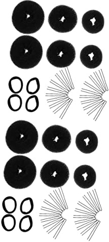 minkissy 4sets Donut Hair Bun Maker Kit U-shaped Hairpins Ponytail Holders Each for Quick Easy Hair Styling for Neat Tidy Hairstyles